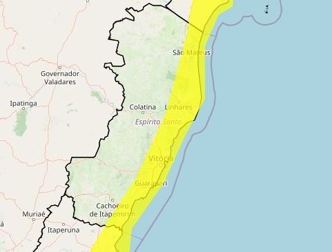 Previsão é de chuva para a região litorânea do ES no fim de semana